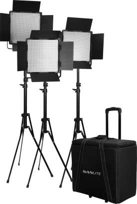 Nanlite Kit Nanlite 3 light kit 600DSA w/Trolley Case & Light Stand