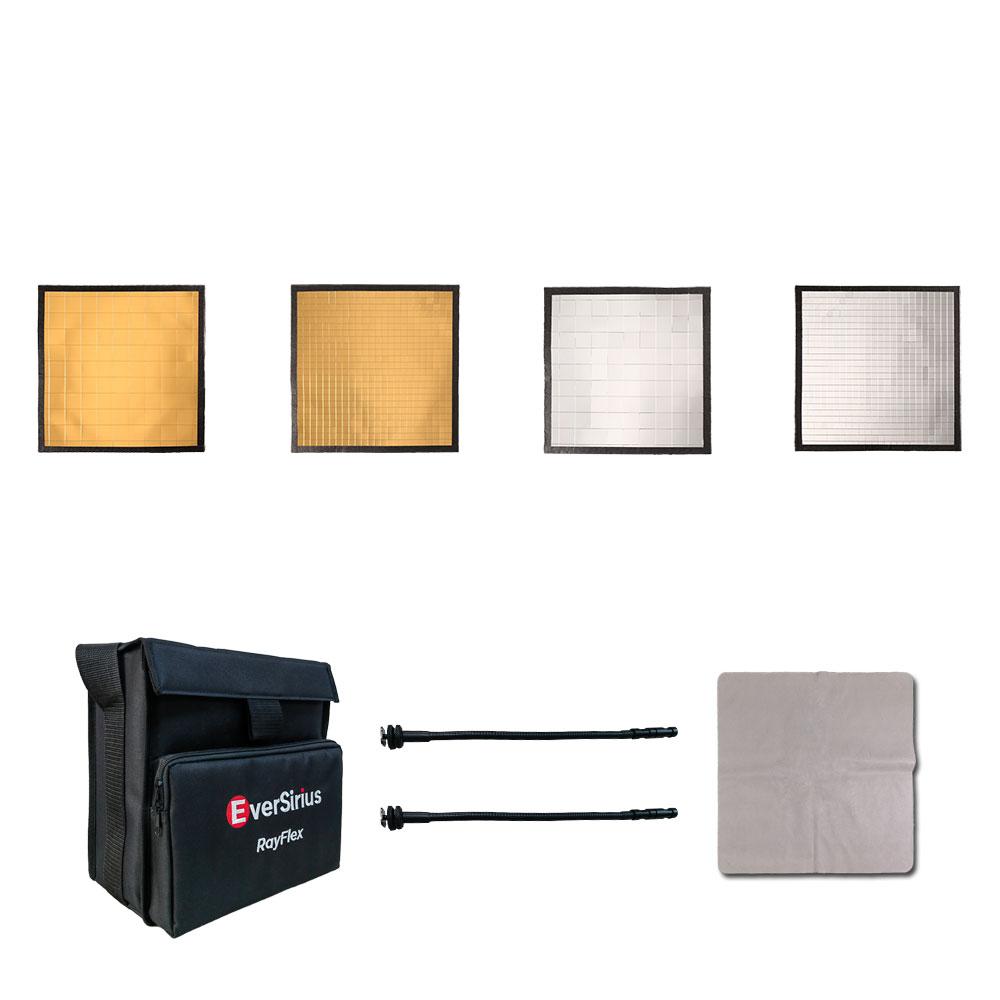 RayFlex M-25A Kit with gold and silver 25x25cm multi-mirror reflectors in 25mm and 10mm tile variants