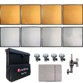 RayFlex M-45 Gold/Silver Kit with eight 45x45cm gold and silver multi-mirror reflectors for film and TV production