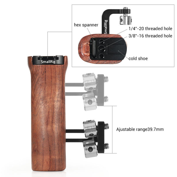 SmallRig 2093 Handle Wooden Universal Side