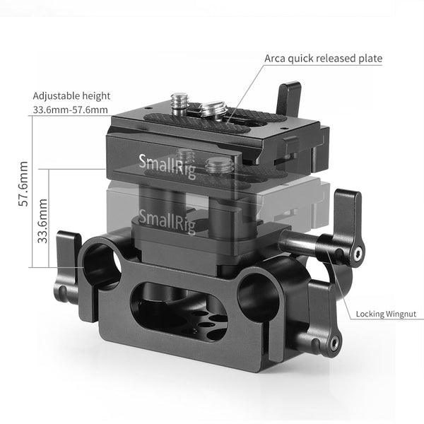 SmallRig 2272 Univ 15mm Rail Supp Syst Baseplate