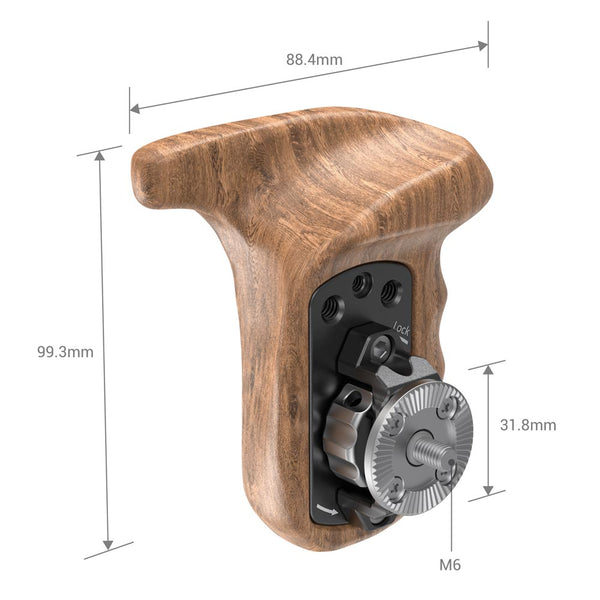 SmallRig 1891 Left Side Wooden Grip w/ ARRI Ros