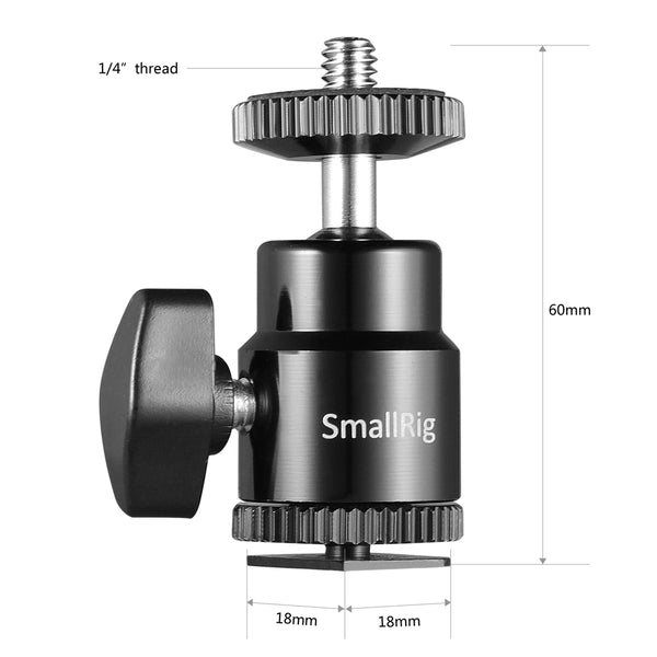 SmallRig 2059 Camera Cold Shoe -Ballhead-1/4"Sc 2P