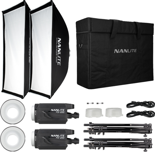 Nanlite FS-200 LED 2 light kit with stand