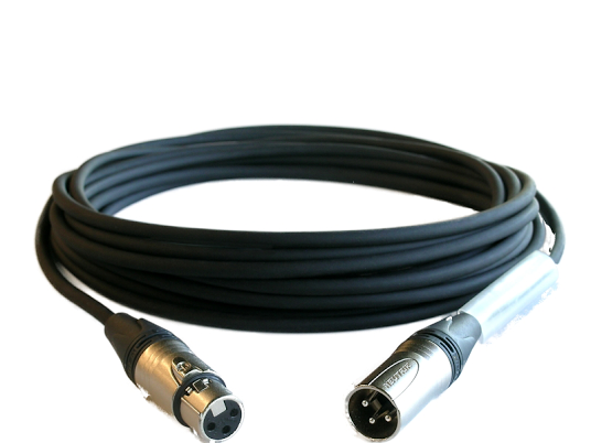 Pipeline Extension Cable, high-flex rubber, 2 x 2.5sqmm, XLR 3pole male, XLR 3pole female, 7.5 m