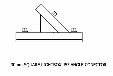 30mm Square Lightbox Angle Connector 45°
