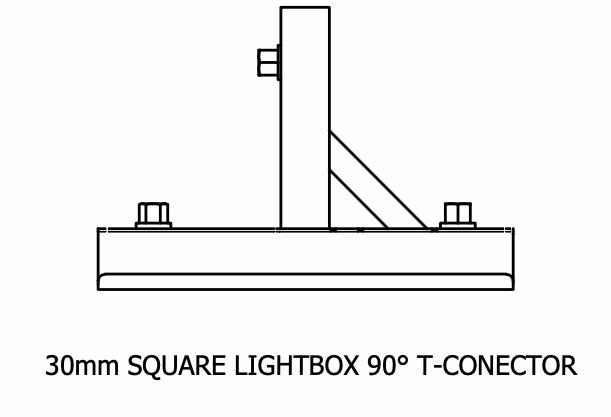 30mm Square T-Connector